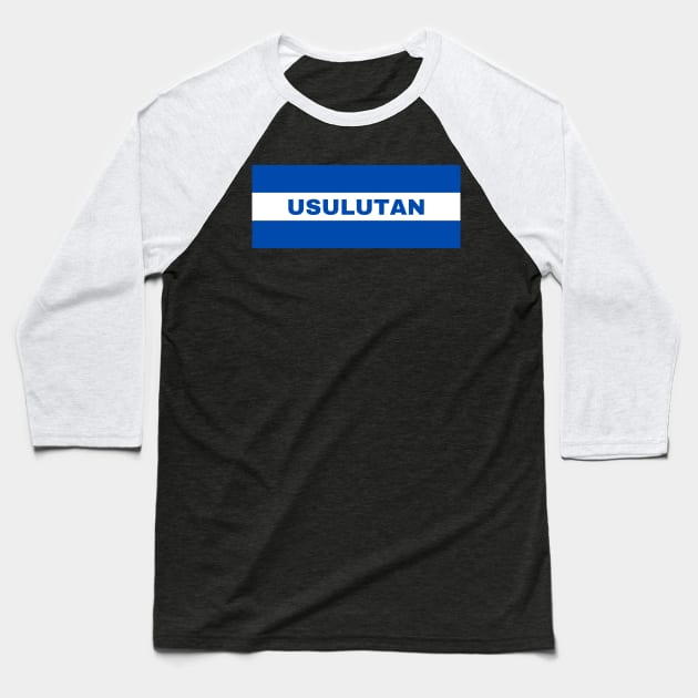 Usulutan City in El Salvador Flag Colors Baseball T-Shirt by aybe7elf